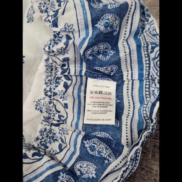 Girls Sunuva Dress 3-4 Blue White High Neck Sun Dress Bells Tassle - Picture 5 of 7